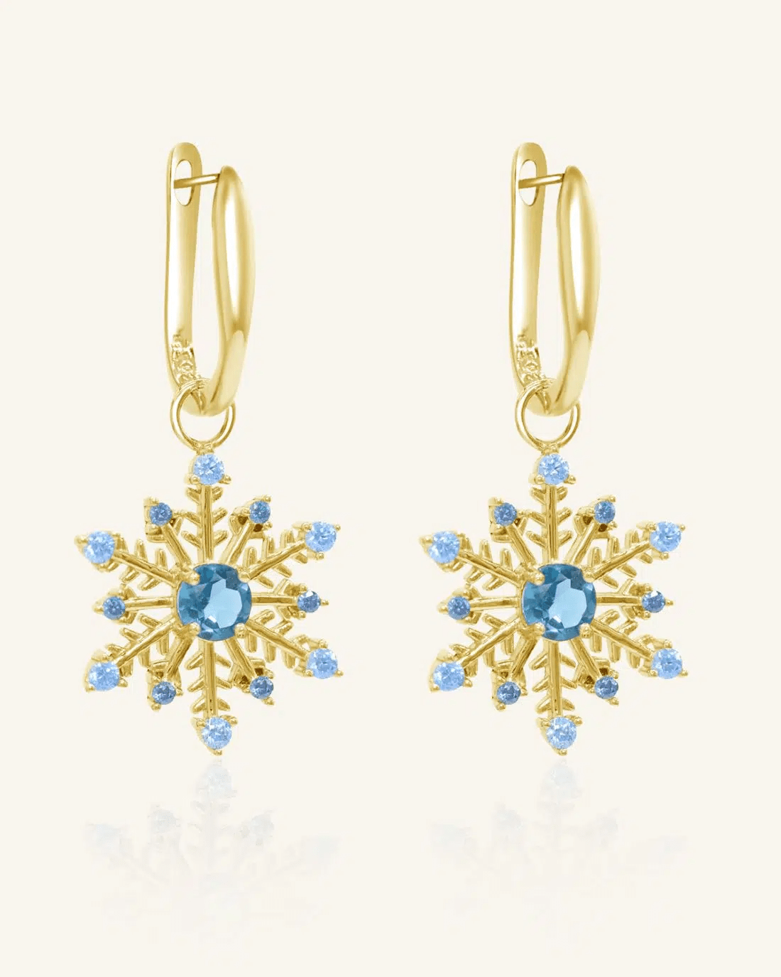 Snowflake London Blue Topaz Huggies - Love Estella