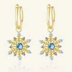 Snowflake London Blue Topaz Huggies - Love Estella