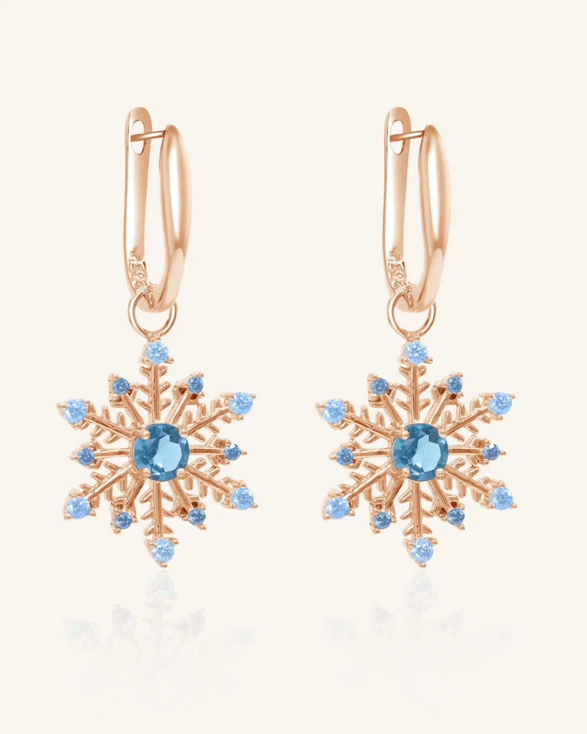 Snowflake London Blue Topaz Huggies - Love Estella