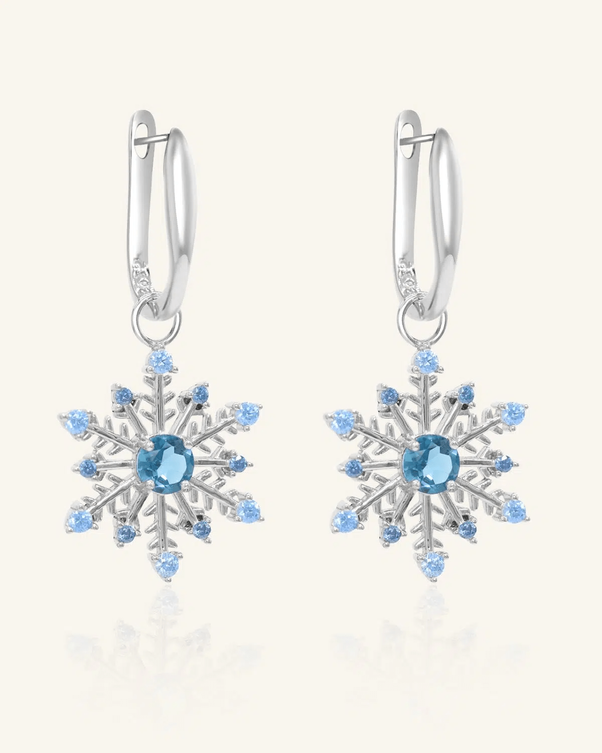 Snowflake London Blue Topaz Huggies - Love Estella