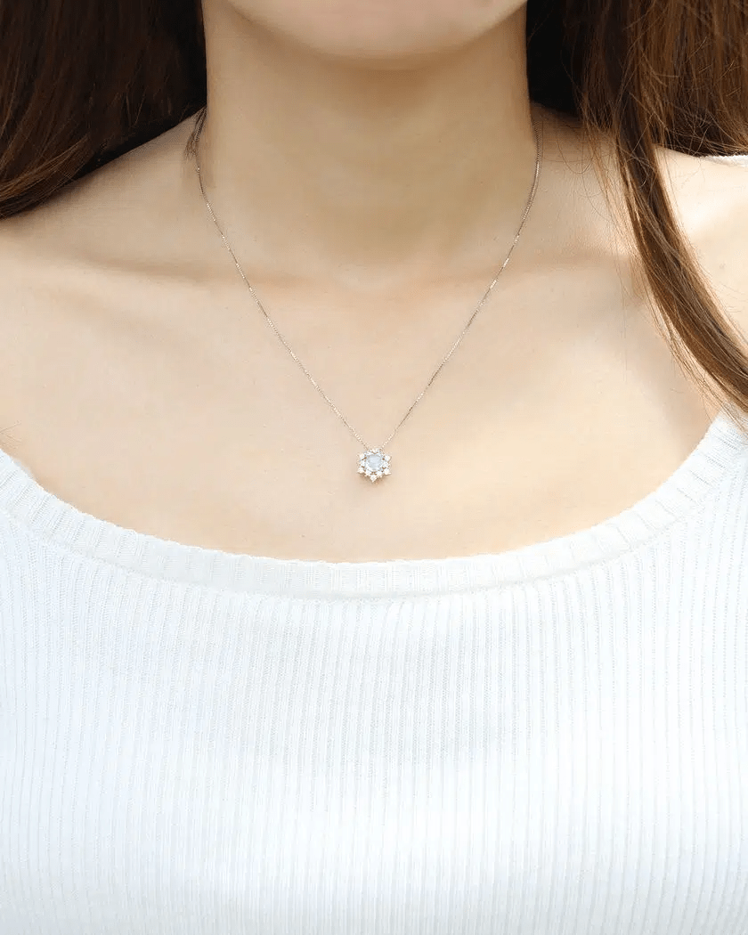 Snowflake Moonstone Necklace - Love Estella