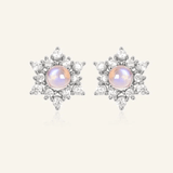 Snowflake Moonstone Studs - Love Estella