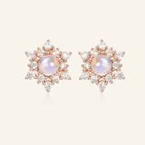 Snowflake Moonstone Studs - Love Estella