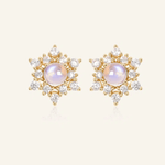 Snowflake Moonstone Studs - Love Estella