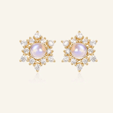 Snowflake Moonstone Studs - Love Estella