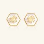 Snowflake Mother of Pearl Studs - Love Estella