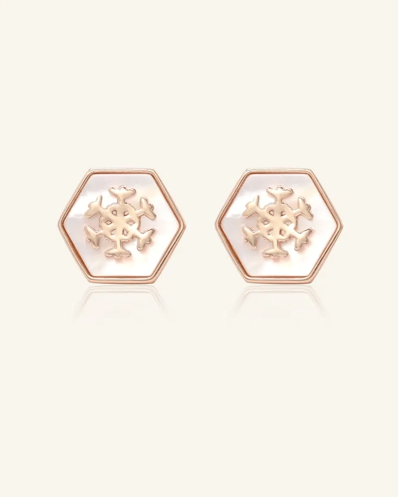Snowflake Mother of Pearl Studs - Love Estella