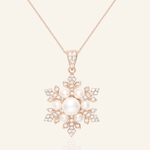 Snowflake Pearl Halo Necklace - Love Estella