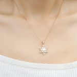 Snowflake Pearl Halo Necklace - Love Estella