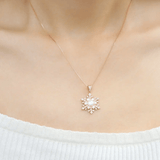 Snowflake Pearl Halo Necklace - Love Estella