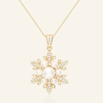 Snowflake Pearl Halo Necklace - Love Estella