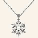 Snowflake Pearl Halo Necklace - Love Estella