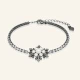 Snowflake Pearl Tennis Bracelet - Love Estella