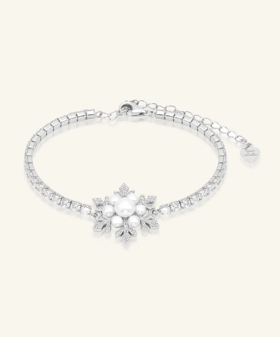 Snowflake Pearl Tennis Bracelet - Love Estella
