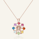 Spinning Ferris Wheel Necklace in Rose Gold front product view