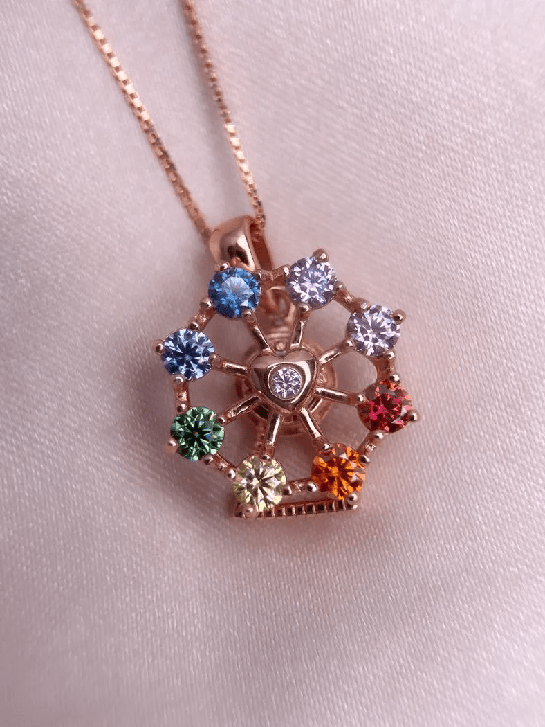 Spinning Ferris Wheel Necklace (Moissanite) - Love Estella