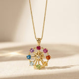 Spinning Ferris Wheel Necklace (Semi-Precious Gems)