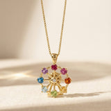 Spinning Ferris Wheel Necklace (Semi - Precious Gems) - Love Estella