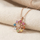 Spinning Ferris Wheel Necklace (Semi-Precious Gems)