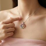 Spinning Ferris Wheel Necklace (Semi - Precious Gems) - Love Estella