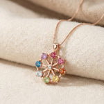 Spinning Ferris Wheel Necklace (Semi - Precious Gems) - Love Estella