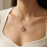 Spinning Ferris Wheel Necklace (Semi-Precious Gems)