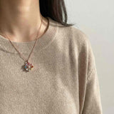 Spinning Ferris Wheel Necklace (Semi - Precious Gems) - Love Estella