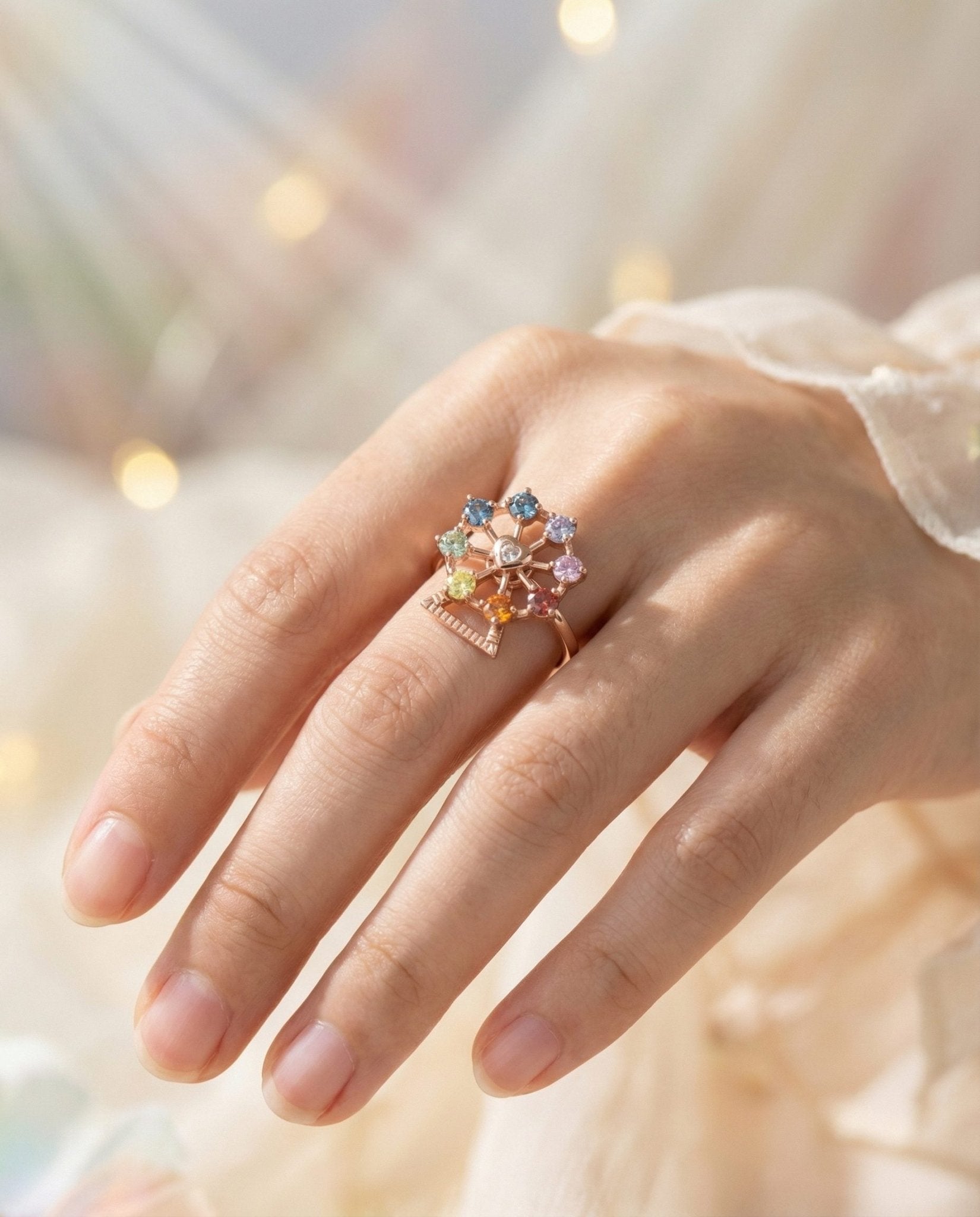 Spinning Ferris Wheel Ring (Moissanite) - Love Estella