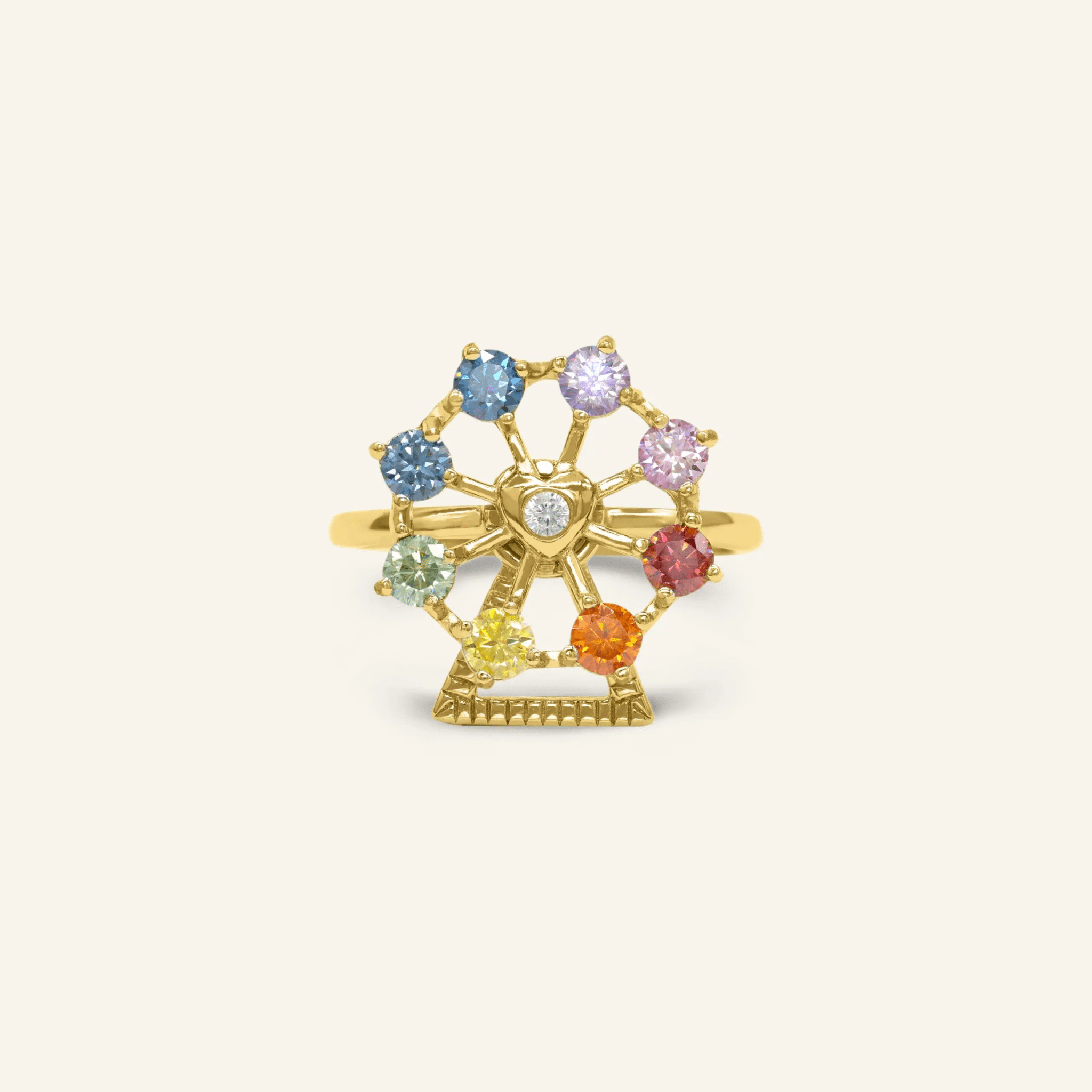 Spinning Ferris Wheel Ring (Moissanite) - Love Estella