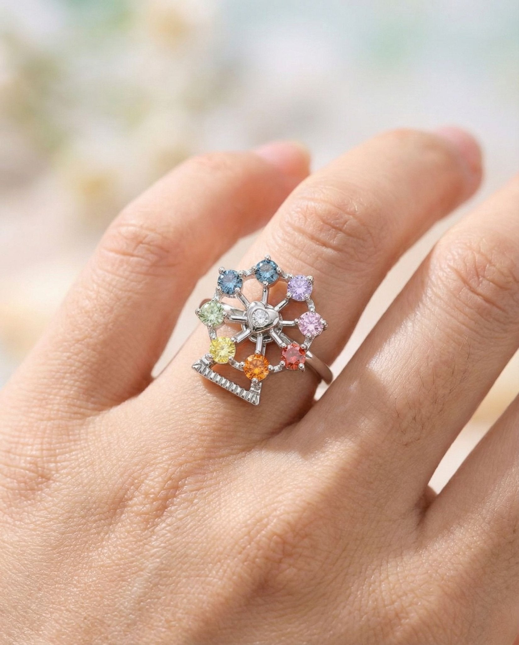 Spinning Ferris Wheel Ring (Moissanite) - Love Estella