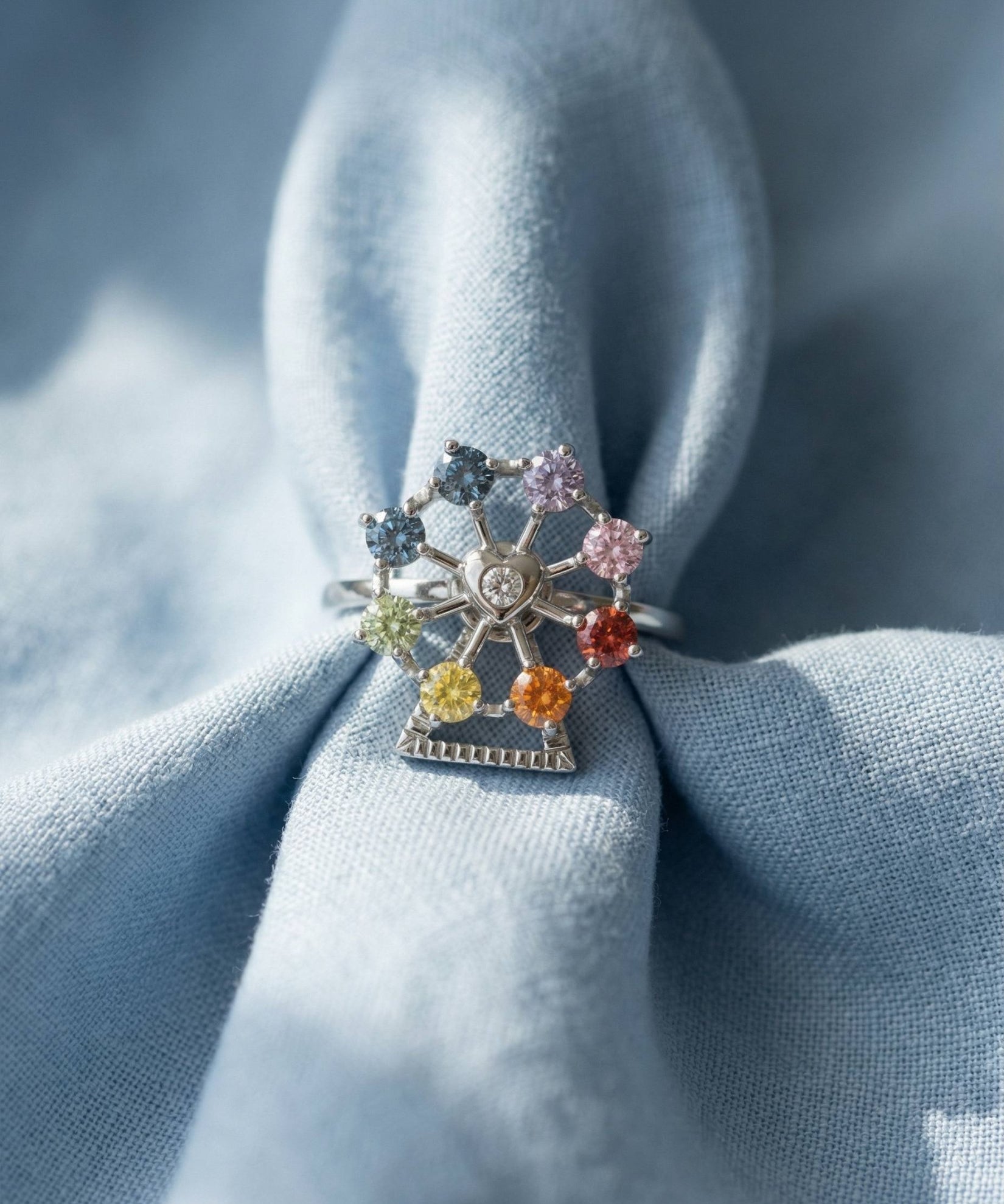 Spinning Ferris Wheel Ring (Moissanite) - Love Estella