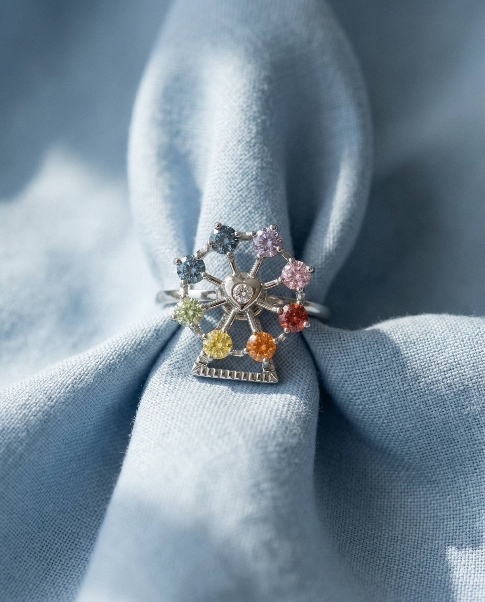 Spinning Ferris Wheel Ring (Moissanite) - Love Estella