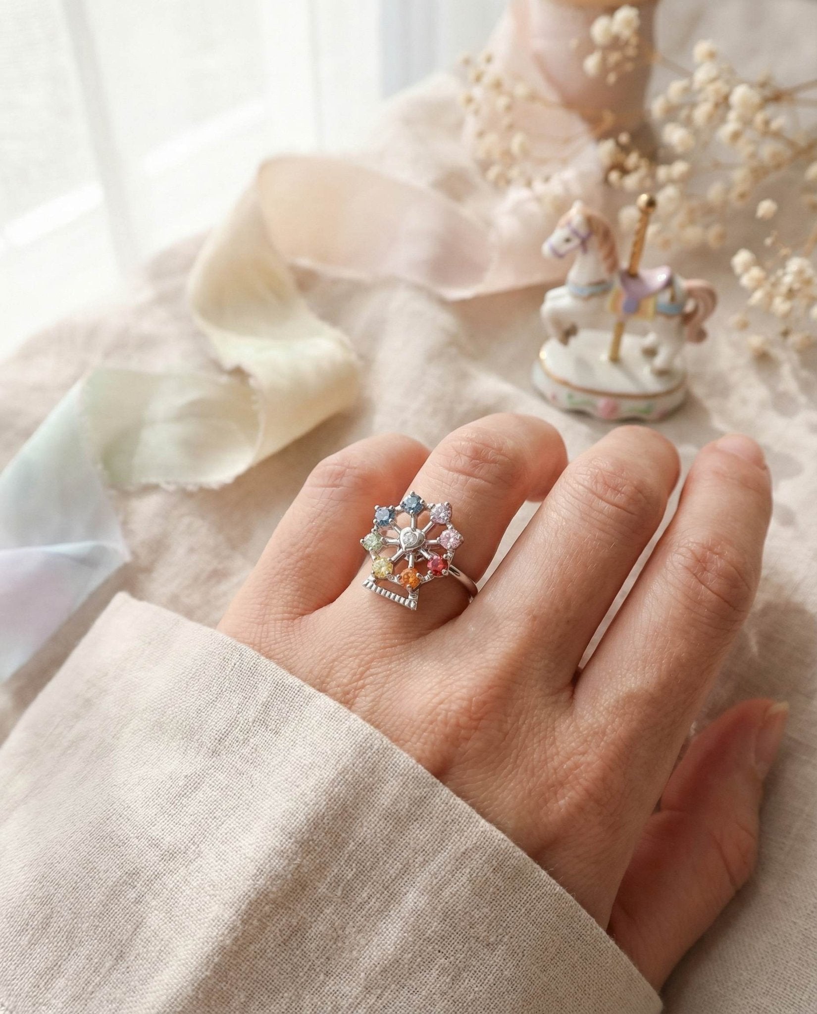 Spinning Ferris Wheel Ring (Moissanite) - Love Estella