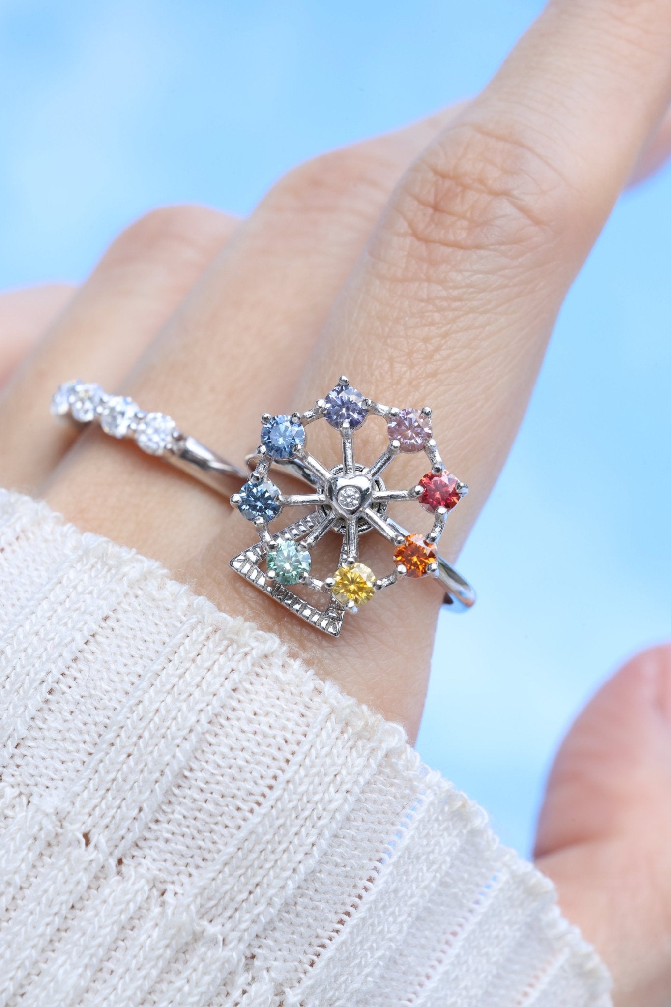 Spinning Ferris Wheel Ring (Moissanite) - Love Estella