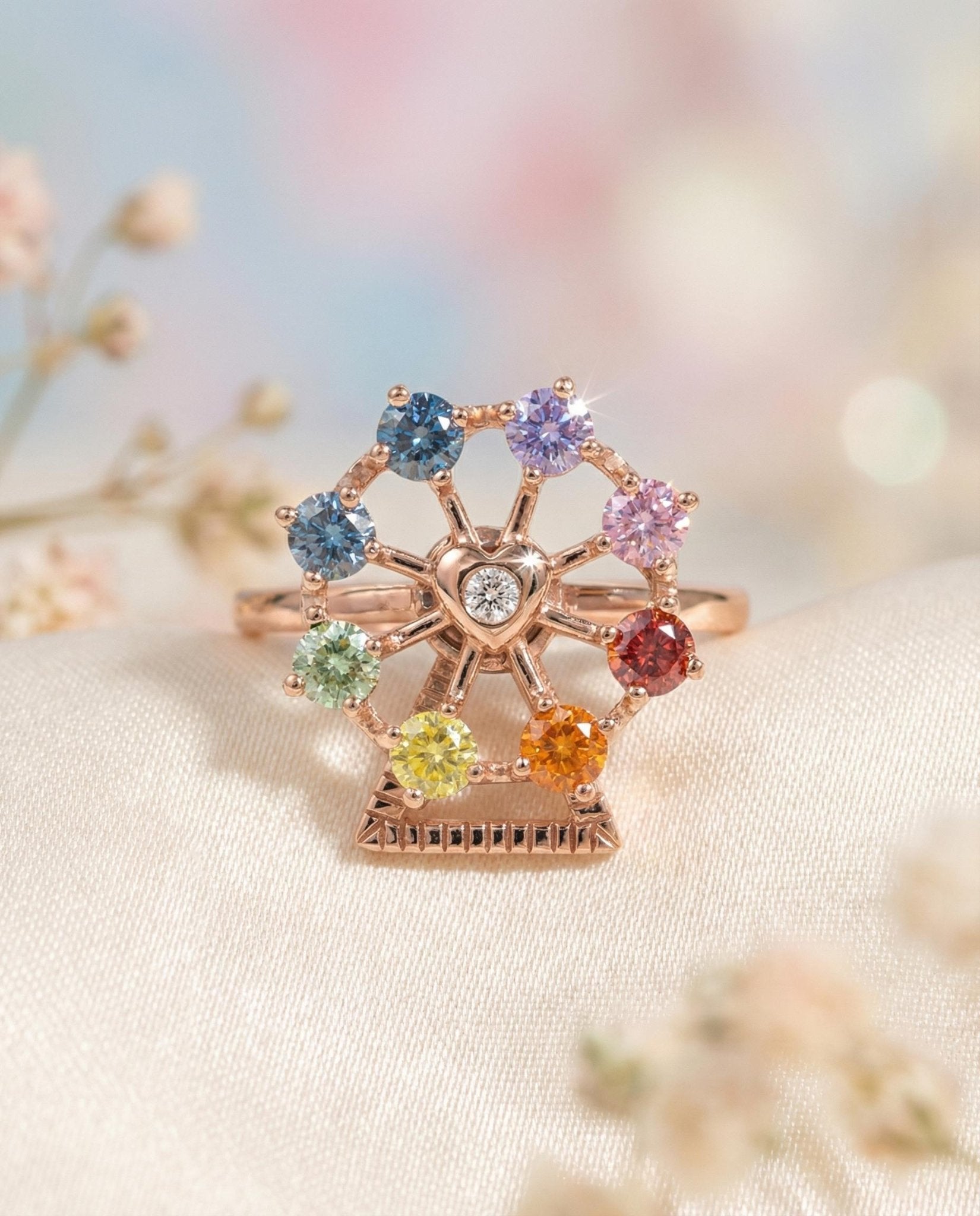 Spinning Ferris Wheel Ring (Moissanite) - Love Estella