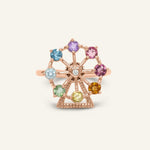 Spinning Ferris Wheel Ring (Semi - Precious Gems) - Love Estella
