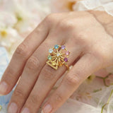 Spinning Ferris Wheel Ring (Semi - Precious Gems) - Love Estella