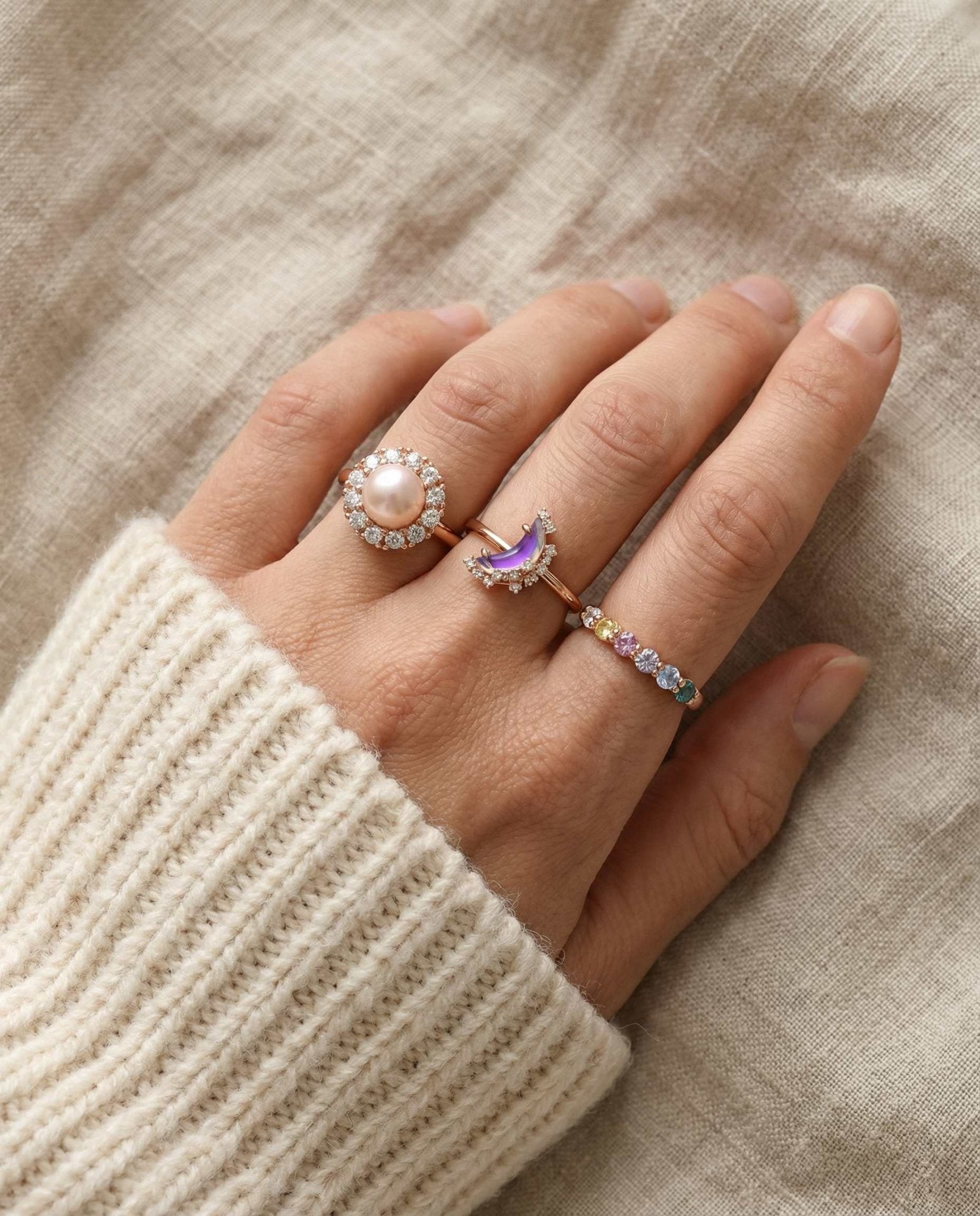 Spinning Freshwater Pearl Ring - Love Estella