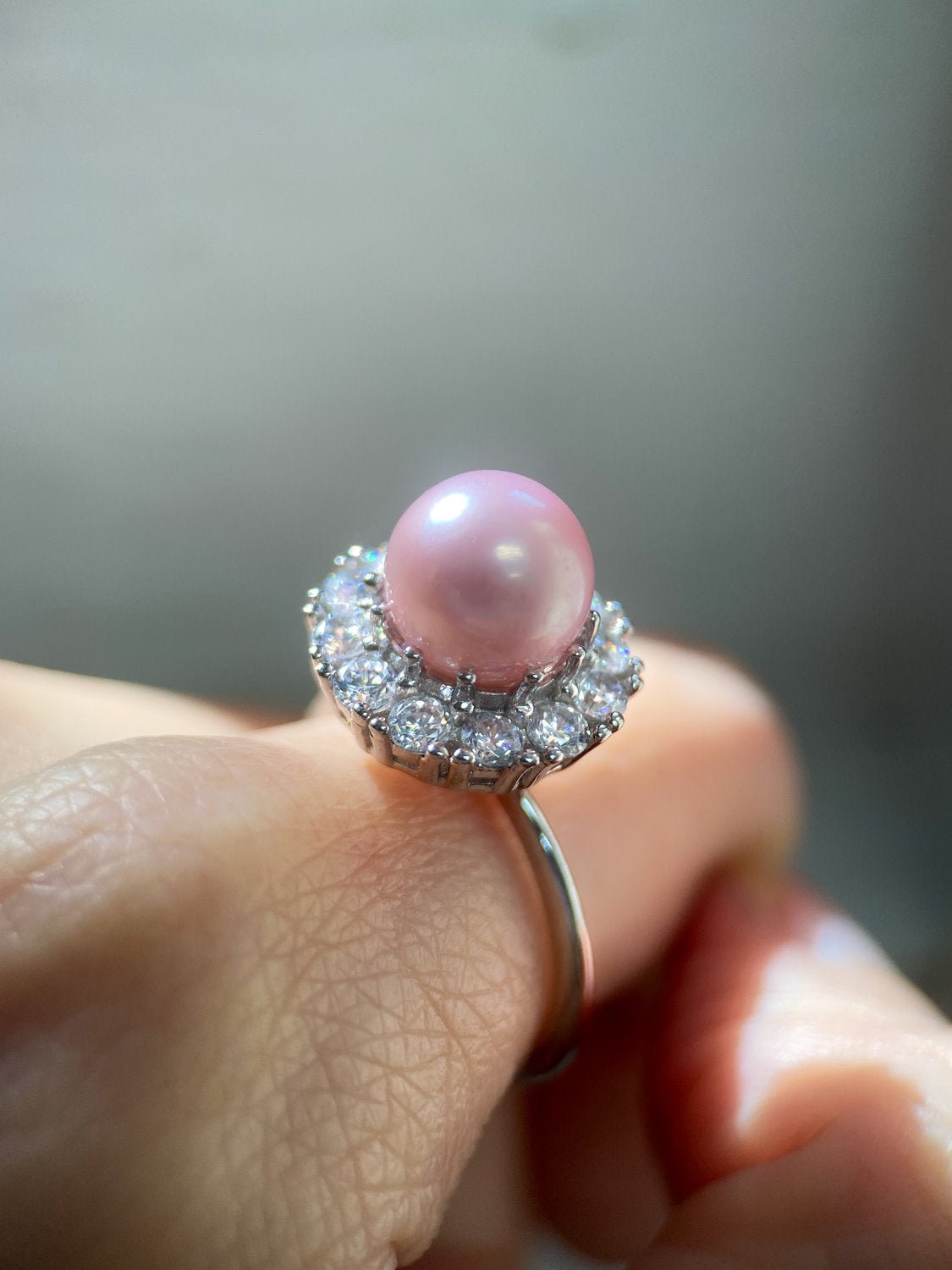 Spinning Freshwater Pink Pearl Ring - Love Estella