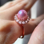 Spinning Freshwater Pink Pearl Ring - Love Estella