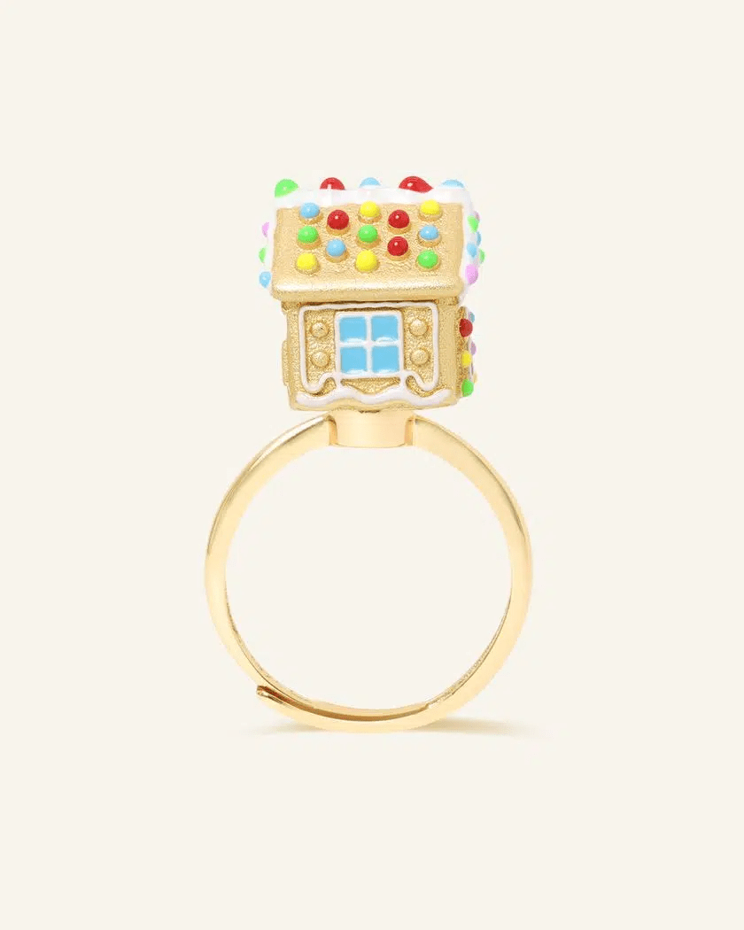 Spinning Gingerbread House Ring - Love Estella