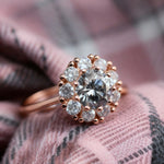 Spinning Grey Moissanite Halo Ring - Love Estella