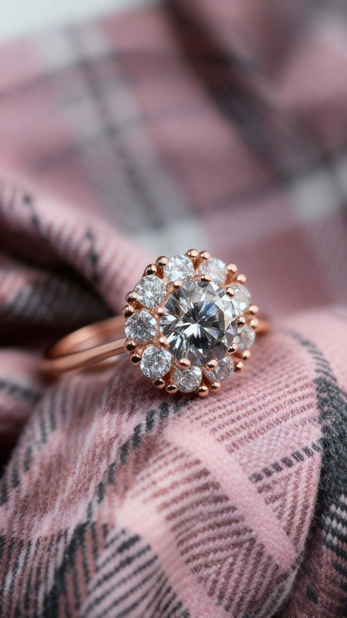 Spinning Grey Moissanite Halo Ring - Love Estella