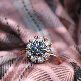Spinning Grey Moissanite Halo Ring - Love Estella