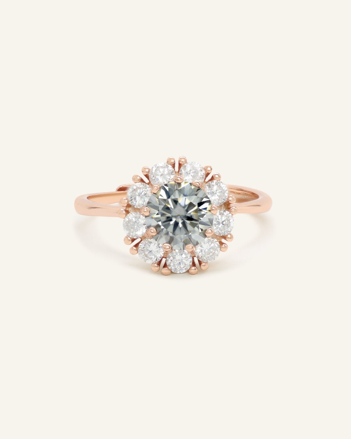 Spinning Grey Moissanite Halo Ring - Love Estella