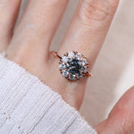 Spinning Grey Moissanite Halo Ring - Love Estella