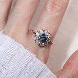 Spinning Grey Moissanite Halo Ring - Love Estella
