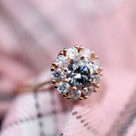 Spinning Grey Moissanite Halo Ring - Love Estella
