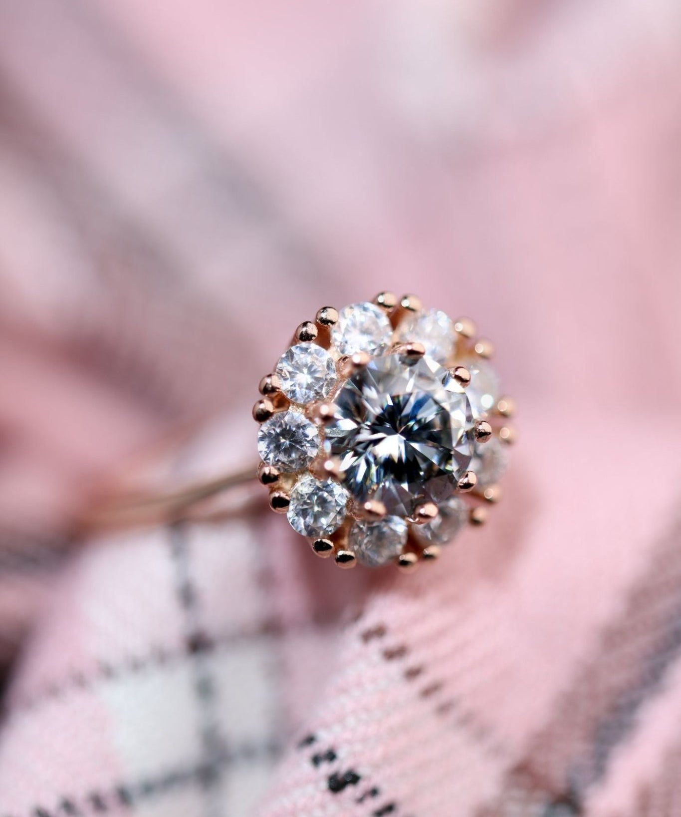 Spinning Grey Moissanite Halo Ring - Love Estella