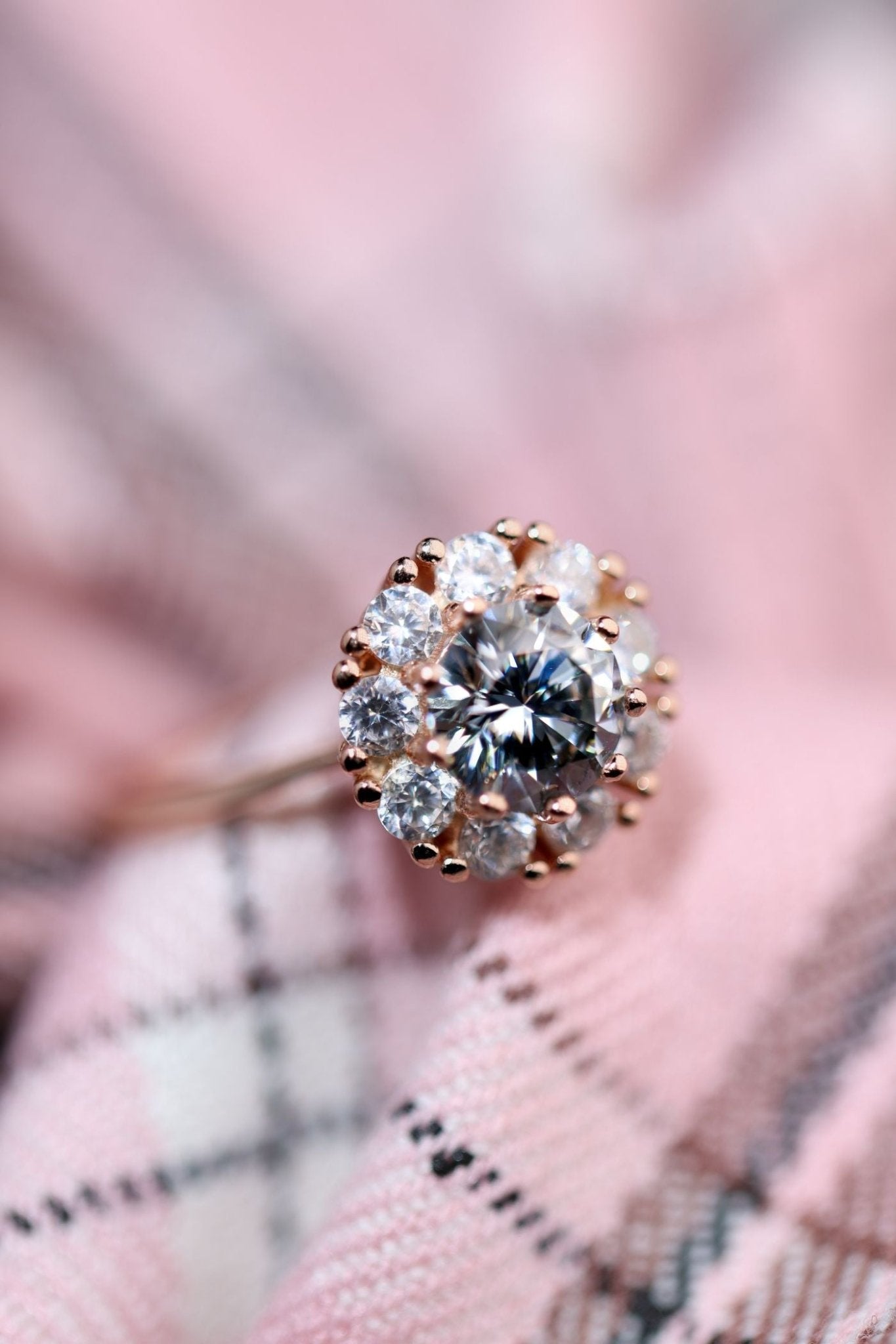 Spinning Grey Moissanite Halo Ring - Love Estella